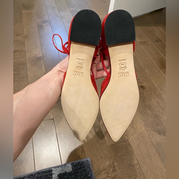 Stuart Weitzman Gillian lace up suede flats - Picture 4 of 4